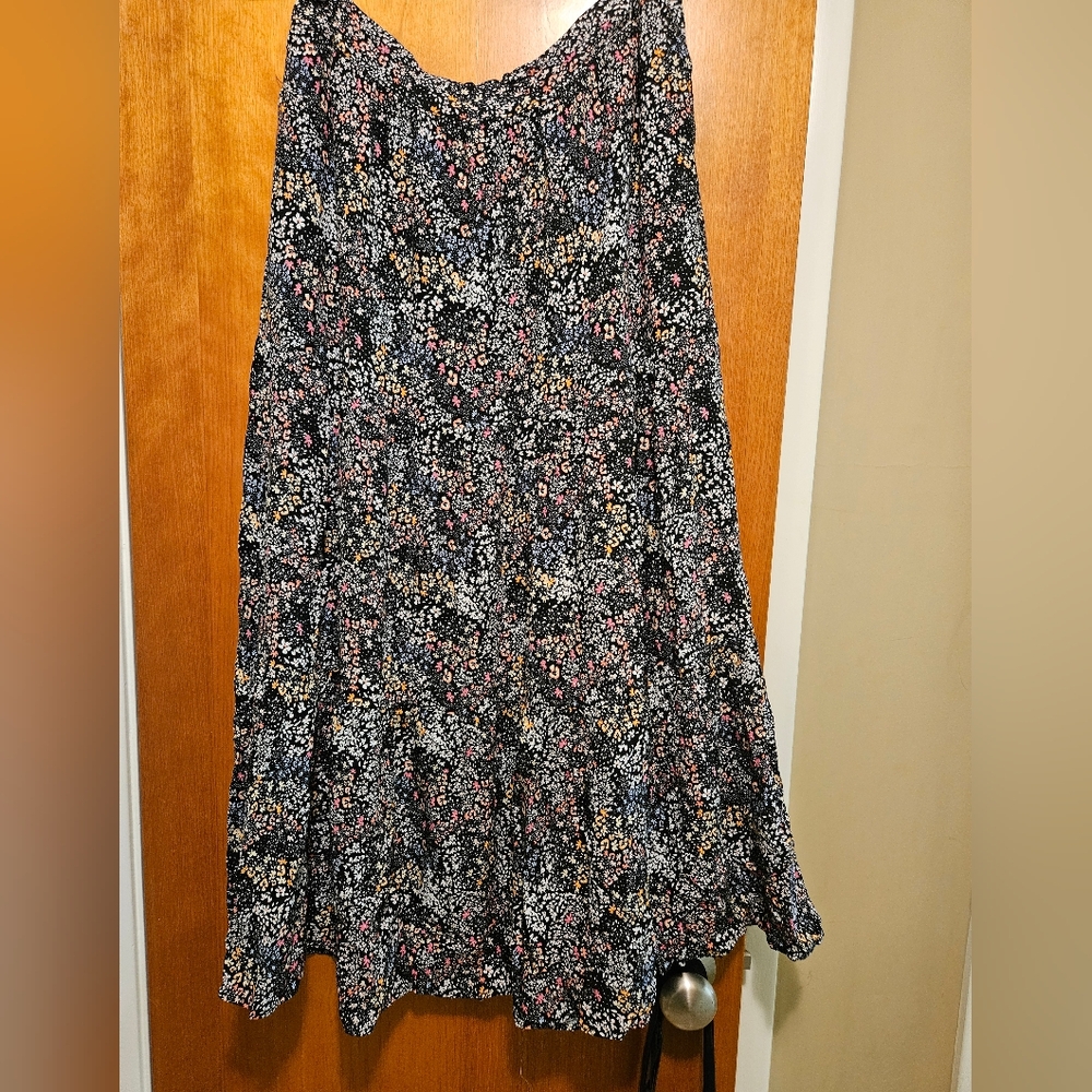 Rachel Zoe Black Floral Tiered Maxi Skirt - Size Small 